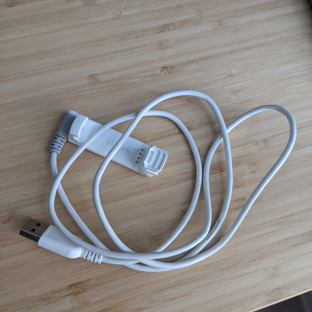 Garmin White USB Charging Cable for Wearables with Four-Pin Connector